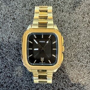 Men's Inscription Gold-Tone Stainless Steel Bracelet Watch, 42mm - Used